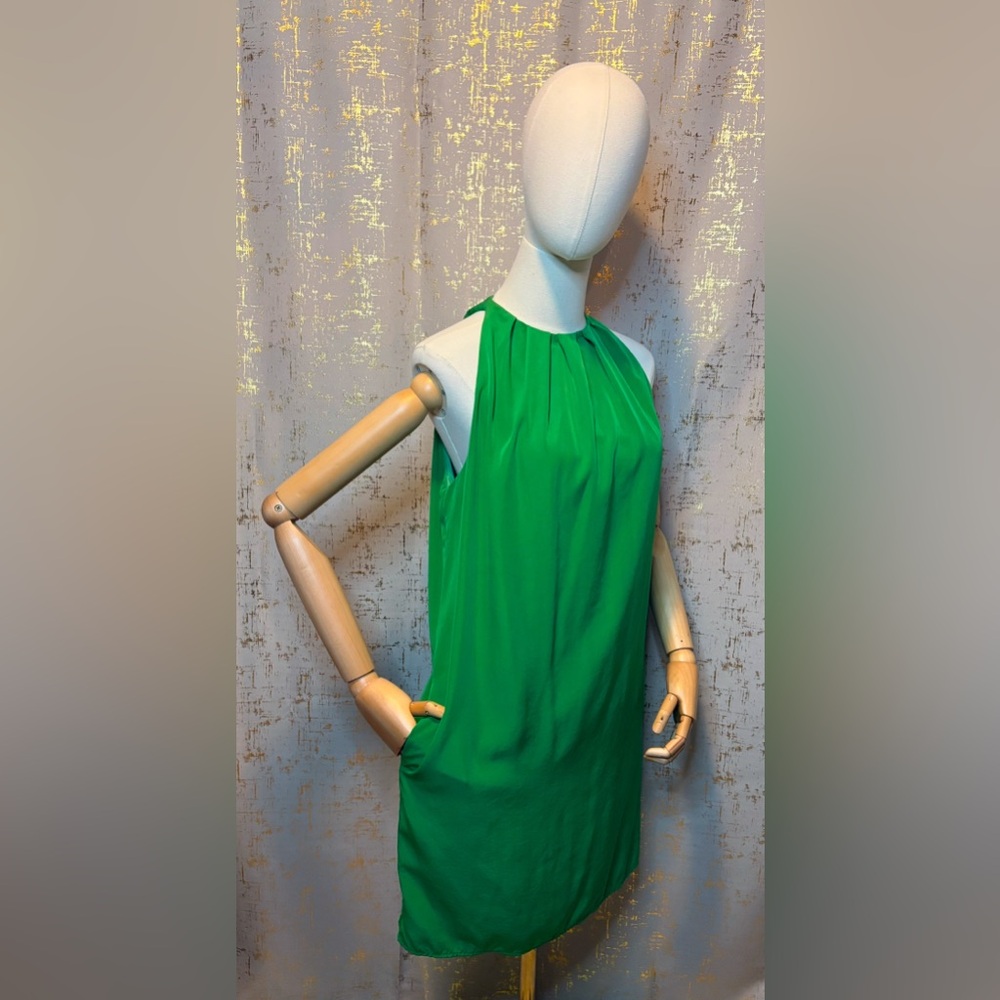 Zara Green Halter Neck Dress w/Pocket's - Picture 1 of 9